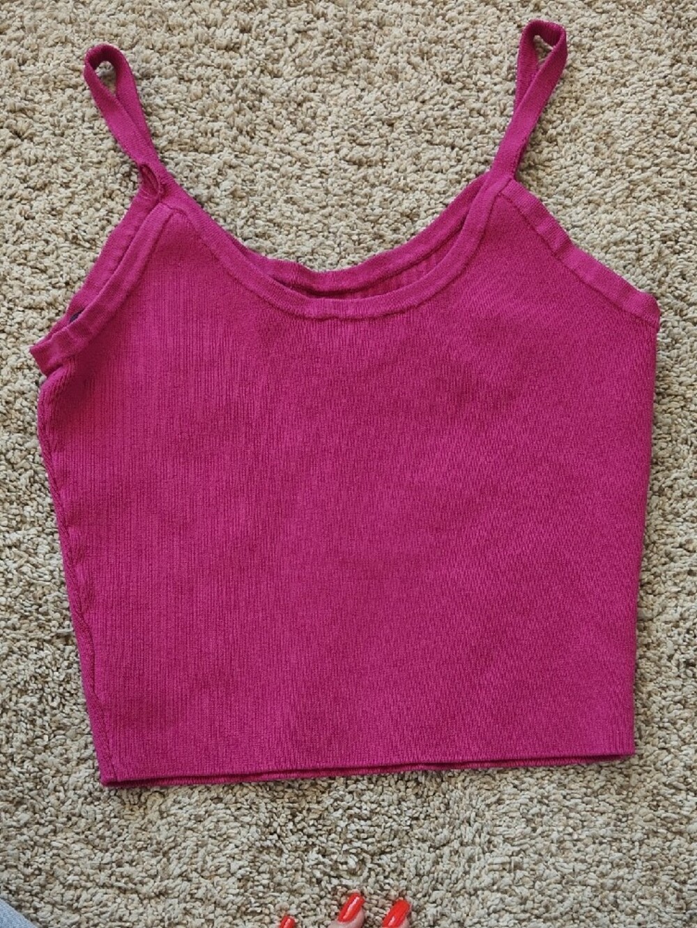 bebe Fuchsia Ribbed Tank Top - Picture 7 of 7